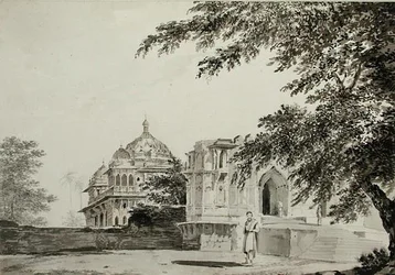 Een uitzicht op de moskee in Mounheer vanuit het zuidoosten, ca. 1781